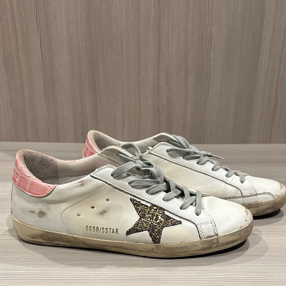 Golden Goose Shoes - Golden Goose Women's White and Pink Star Sneakers